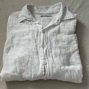 Tan + Lines by Sivan Ayla Linen Button Down